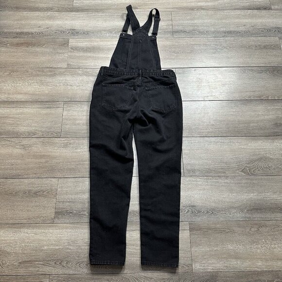 OLD NAVY Black Denim Straight Leg Overalls Size Small - Picture 3 of 4